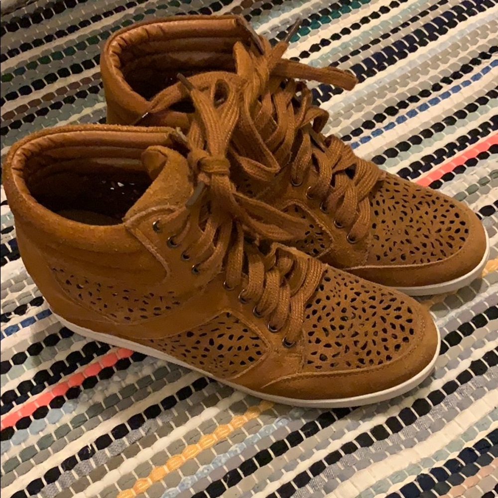 Deena & Ozzy Brown Wedged Sneakers